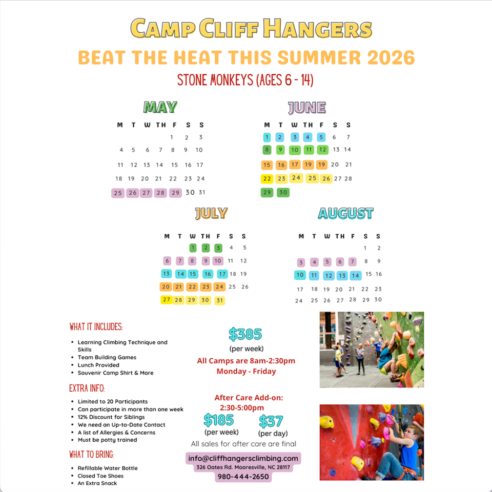 Camp Cliff Hangers Beat the Heat this summer 2026